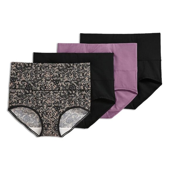 Jockey Set of 4 Smoothing Brief Black/Plum,Small A596556 - Picture 1 of 1